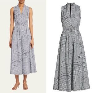 LELA ROSE
Abstract-Print V-Neck Belted Dress 12